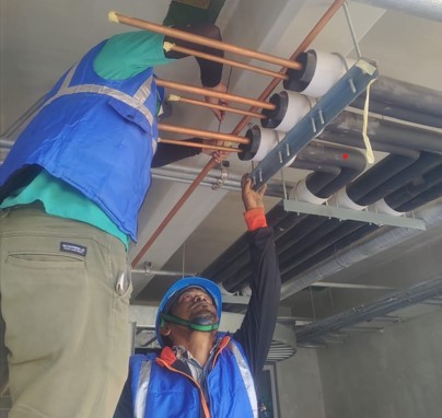 INSTALL COPPER PIPE FOR AC SYSTEM